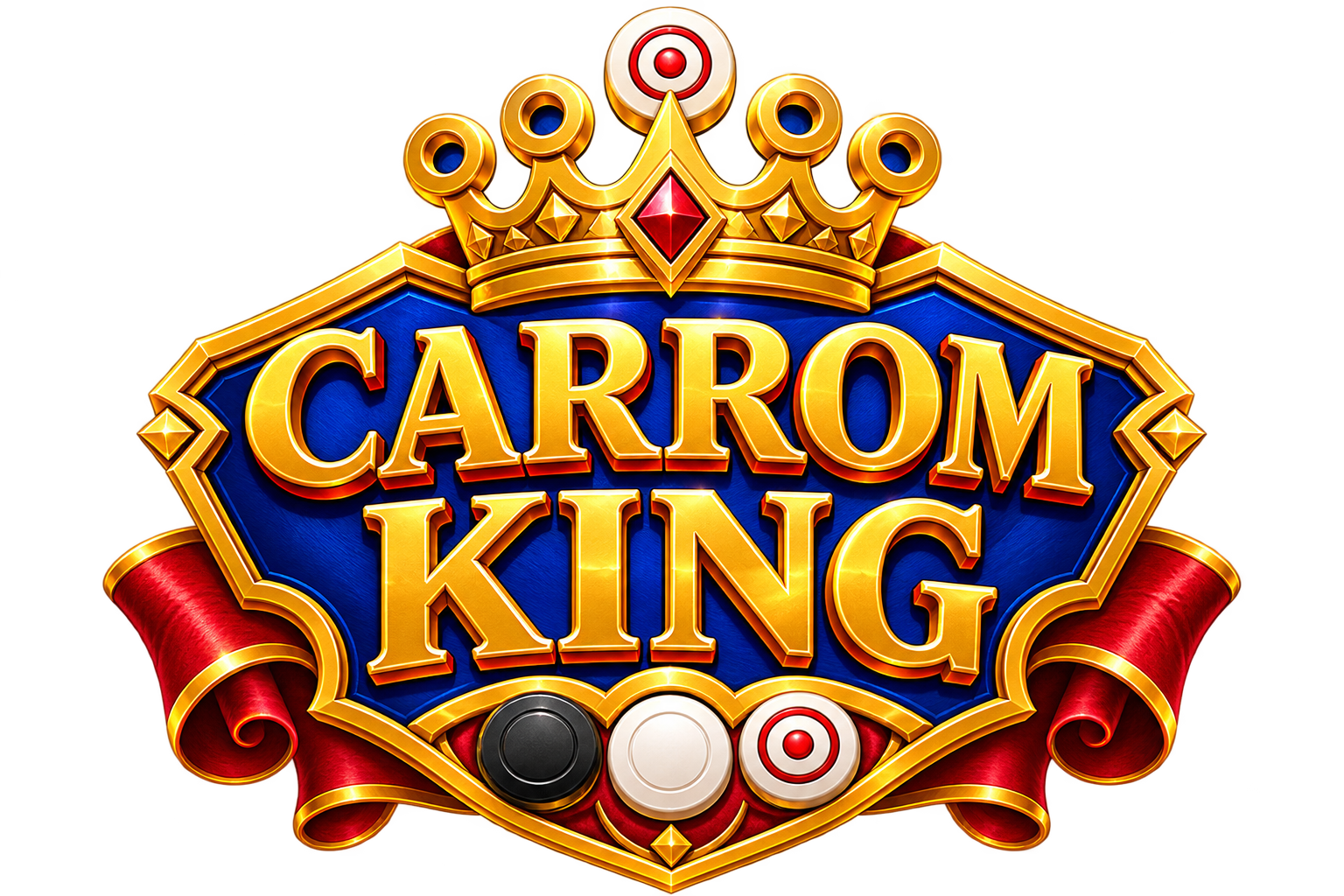 Carrom King royal crest logo